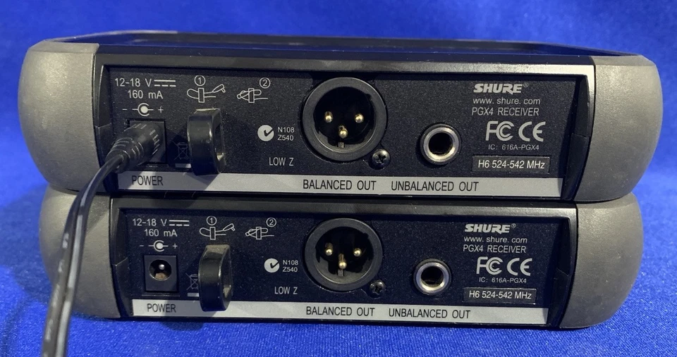 Lot 2 Shure PGX4 524-542 MHz Wireless Systems w/ PGX1 Bodypack Transmitters READ - Image 4 of 4