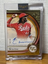 2025 Topps Five Star Elly De La Cruz Autograph Gold 10/10 Bookend Reds (AU)