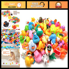 50 Pcs Mini Rubber Ducks - Assorted Bath Toys for Toddlers, Kids Party Favors
