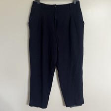 Sag Harbor Vintage Black 100 Wool Lined Ultra High Rise Pleated Pants Size 16