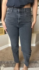 7 For All Mankind High Waist Cropped Straight Ankle Jeans Gray Women’s Sz 26 
