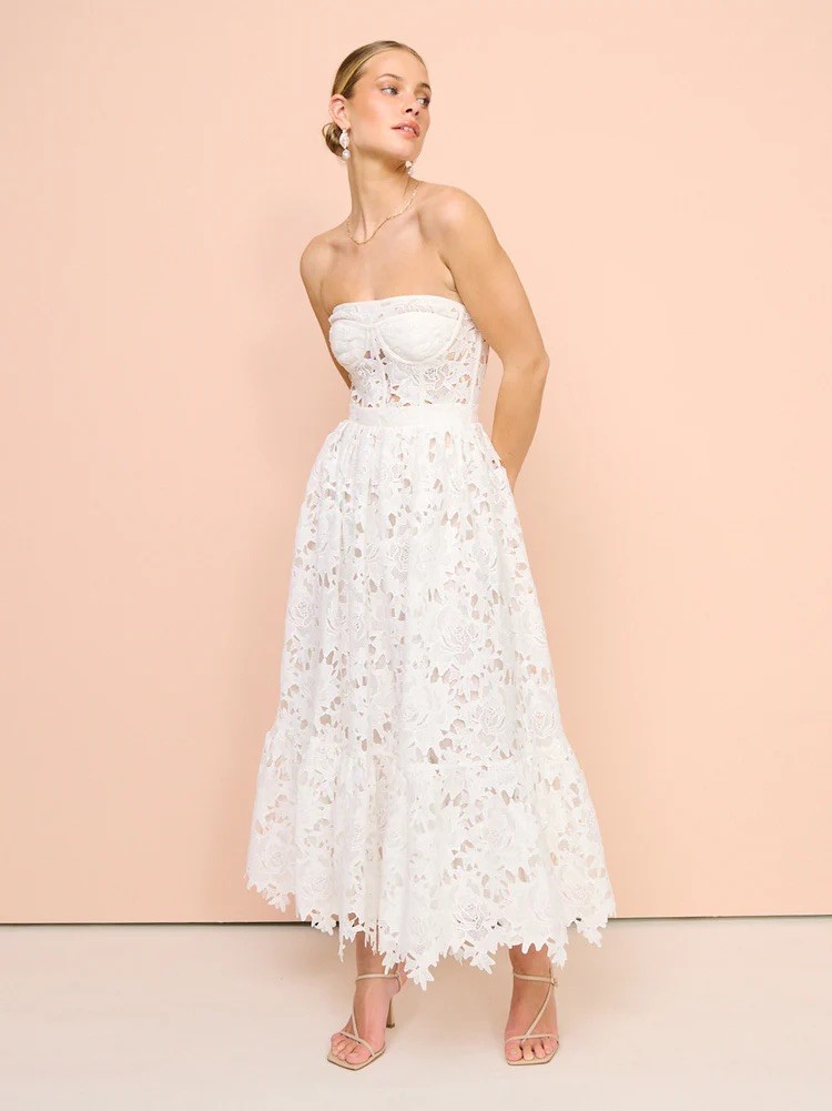 vintage looking wedding dresses lace Lace V-Neck Wedding Dress main image 0