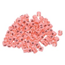 100 Pack Clothes Hanger Marker Number 50 Size Tag Fit 3mm Rod Pink