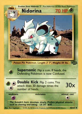 Nidorina Uncommon Unlimited Jungle 040/64 NM