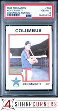1987 PROCARDS COLUMBUS ASTROS #865 KEN CAMINITI RC PSA 10