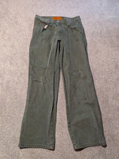 Jesse James Pants Mens 34x34 (34x32) Green 12 Ounce Canvas Utility Carpenter 