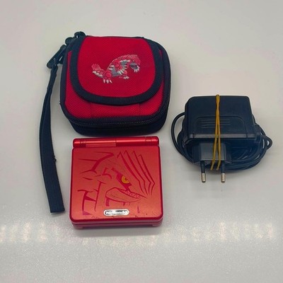 NINTENDO GBA GAME BOY ADVANCE SP GROUDON LIMITED EDITION - ORIGINAL + CASE