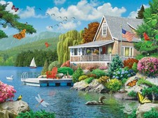 Lakeside Memories 300-Piece Landscape Puzzle, 24x18"