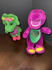 0205  Lot of Barney  Baby Bop Plush Fisher Price Lyons 2017