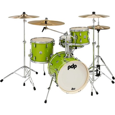 PDP by DW New Yorker 4Piece Shell Pack w 16 in. Bass Electric Green Sparkle