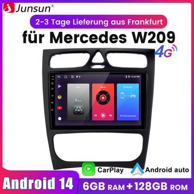 Carplay 6+128G Android14 Für Mercedes Benz CLK W209 W203 Autoradio GPS Navi WIFI