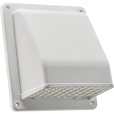 Lambro 6 In. White Plastic Wall Vent Cap 351W Lambro 351W 6 In. 039899803515