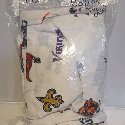 Twin NFL Team Logo Sheet Set with Pillowcase, Sports Theme, Multicolor