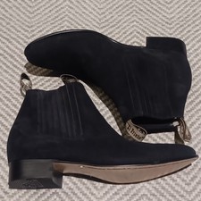 Stivali Chelsea Charro EL PRIETO neri in pelle nabuk western slip on da uomo TG 12 