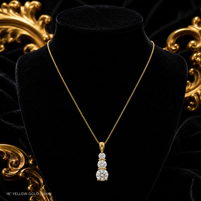9ct Yellow Gold Trilogy Pendant Hallmarked British Made All Chain Lengths