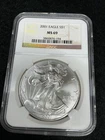 2001 $1 American .999 Silver Eagle NGC MS69 Brown Label