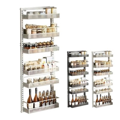 6-Tier Spice Rack Wall Mounted Hanging Storage Racks for Home Kitchen Bathroom