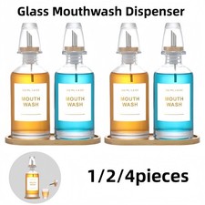 1/2/4pcs 11.8OZ Glass Mouthwash Dispenser for Bathroom with Nozzle