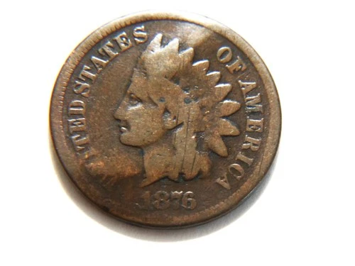 1876 Indian Head Cent with VG details, Nice Lower Priced Vintage Coin to collect