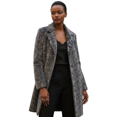 Mitsu London Gray Snakeskin Faux Fur Trench Overcoat S Indie Sleaze Mob Wife