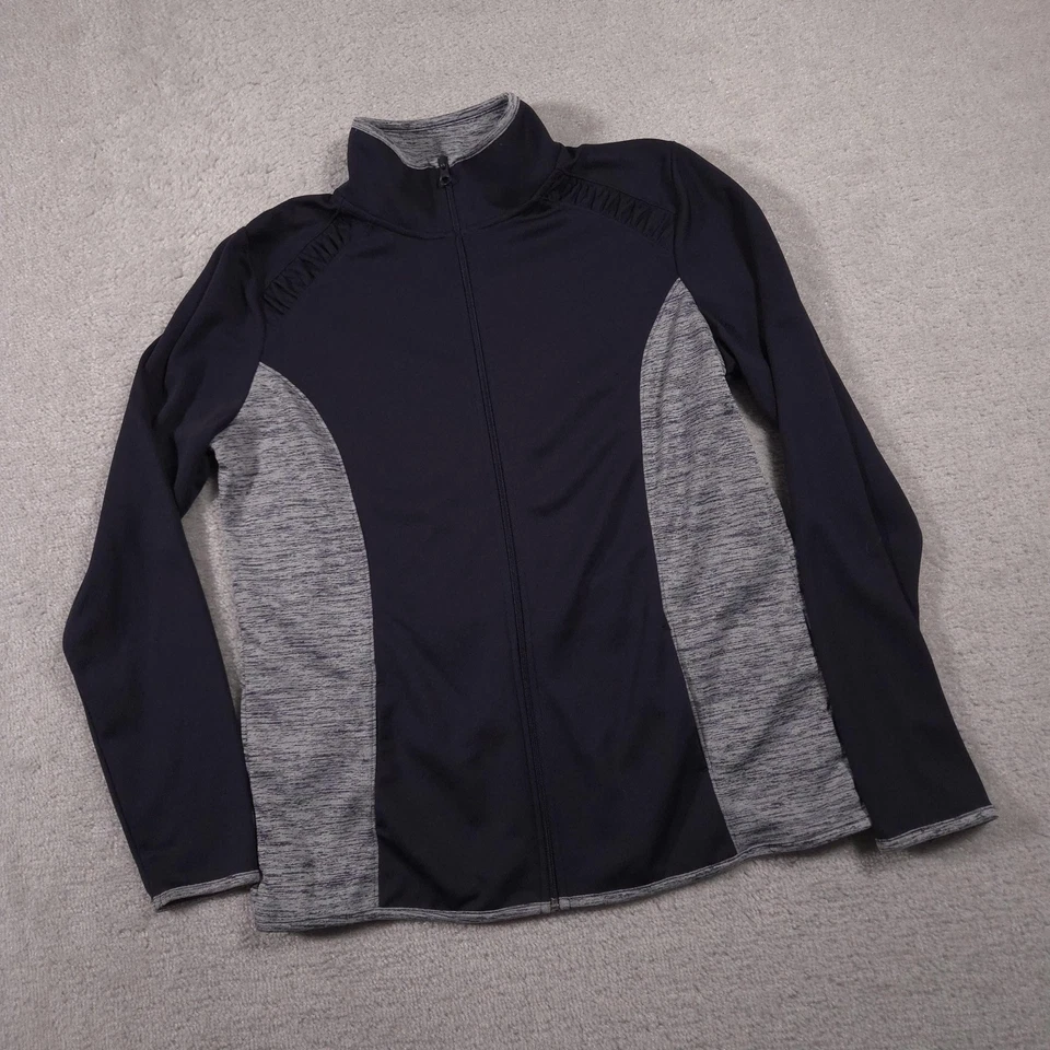 St. John's Bay Active Jacket Womens Large Tall Navy Gray Quick-Dri Full Zip - Image 2 of 4