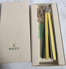 ROLEX Novelty Silver Crown Logo Tassel Key Ring Key Holder Bag Charm With Box