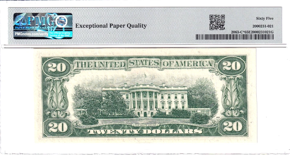 1950-D $20 FRN Philadelphia *STAR* PMG Gem Unc 65EPQ Rare Pop 3/3 #C02802033* - Image 2 of 2