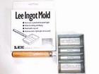 Lee Reloading Aluminum 4 Cavity .5 1lb Ingot Mold w Hardwood Handle 90029
