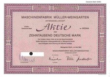 Maschinenfabrik WEINGARTEN 1983 Bodensee Esslingen 10000 DM Schuler AG Göppingen