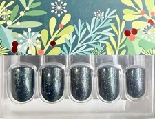 Red Aspen Press On Short Square Green Shiny Christmas Glitter Boughs Of Holly 🌲