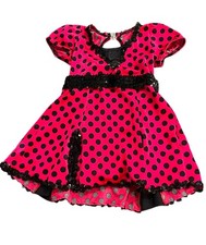 A Wish Come True Girls Red Black Polka Dot Dance Costume Dress Sz 5-7 USA