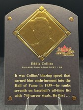 2002 Fleer Fall Classic Hall of Fame Plaque #8 Eddie Collins /1939 Athletics HOF
