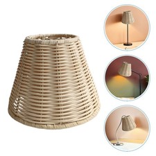 Retro Rattan Lampshade: Replacement Pendant Light Cover - E27 Woven Small