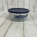 Pyrex “I Love Leftovers” 7 Cup Glass Food Storage Bowl 7203 W/ Lid