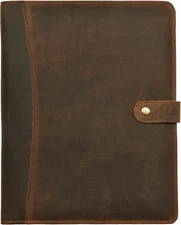 Leather Village Portfolio Organizer - 13"X10", Mocha Brown 