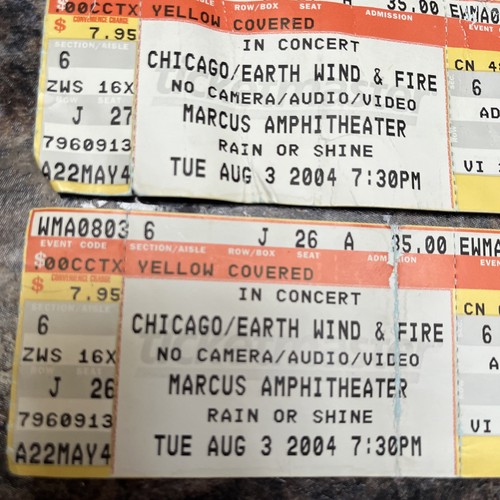CHICAGO & EARTH WIND & FIRE CONCERT TICKET STUBS 2004 - Picture 2 of 4