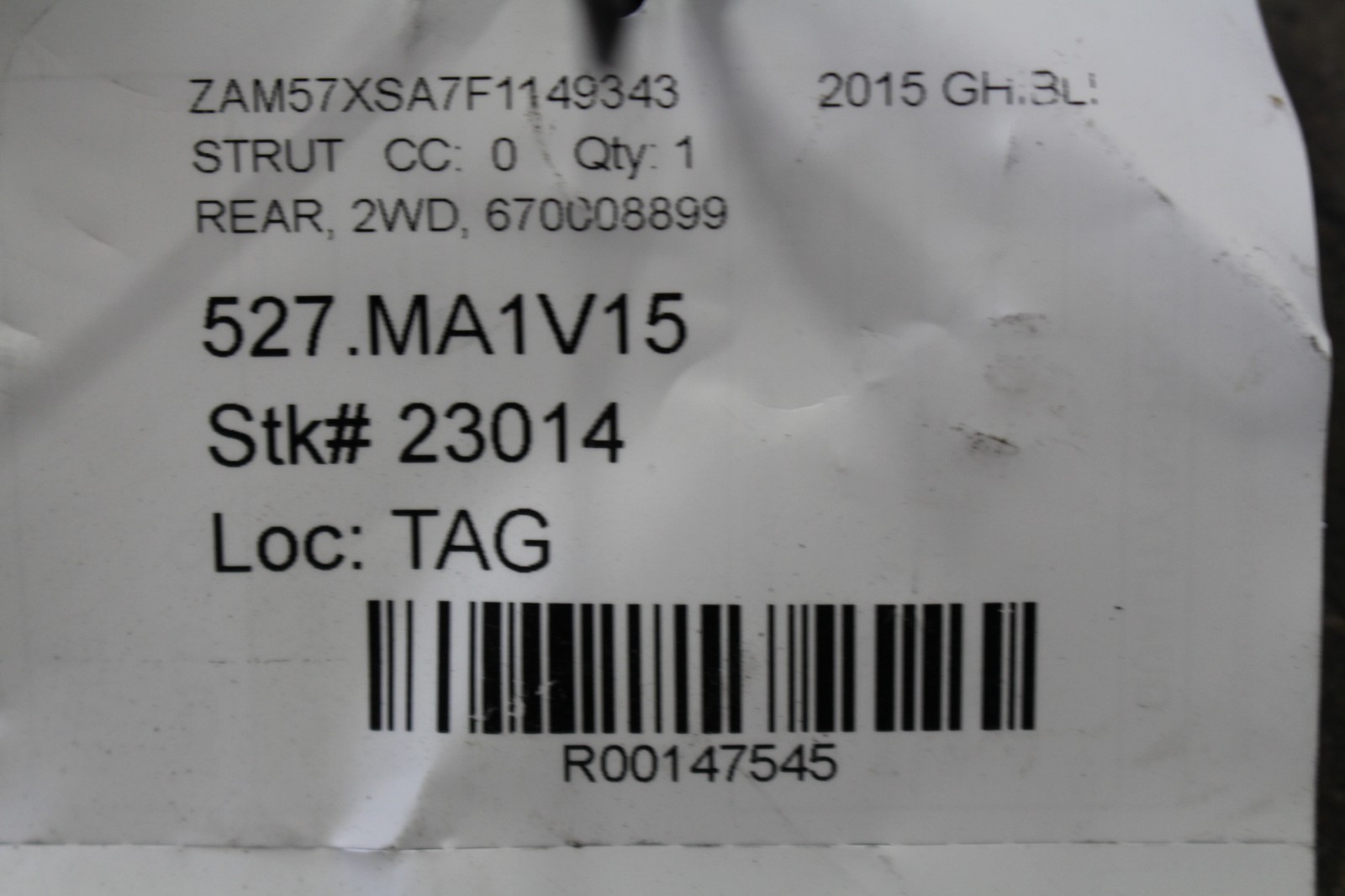 Maserati Ghibli, Rear Shock Absorber, Used, P/N 670008899