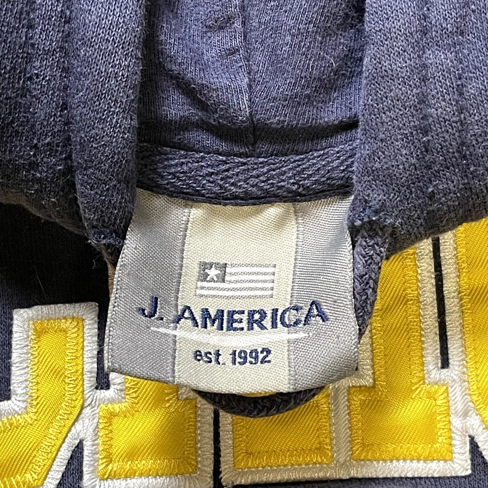 Vintage 1992 J. America University of Michigan Embroidered XXL Hoodie Sweatshirt - Изображение 2 из 4