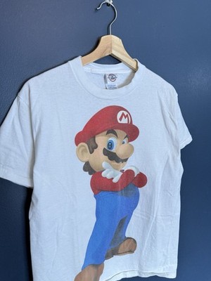 Vintage Y2K Nintendo Super Mario White Tee Shirt Size Medium Delta 