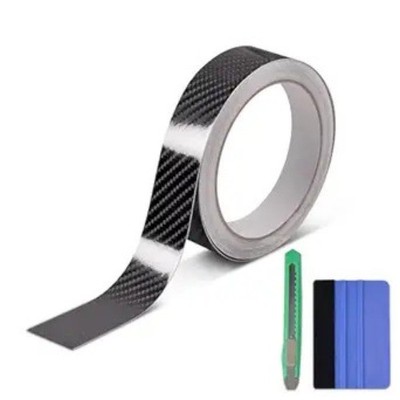 6D High Gloss Carbon Fiber Vinyl Wrap Tape, Chrome Delete Tape for Cars Motorcyc