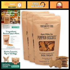Healthy Pumpkin Dog Treats - Grain-Free Biscuits for All Dog Sizes - 3 Pack