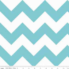 Chevron Aqua Large Chevron, RBD Design, Riley Blake, 1/2 yard 100 cotton fabric