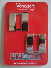 USMC US MARINE CORPS O-3 CAPT CAPTAIN'S SILVER JACKET RANK INSIGNIA PAIR