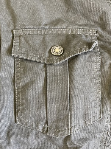 Wenven Mens L Jacket Brown Military Style Button Snaps Canvas New P1 - Picture 7 of 9