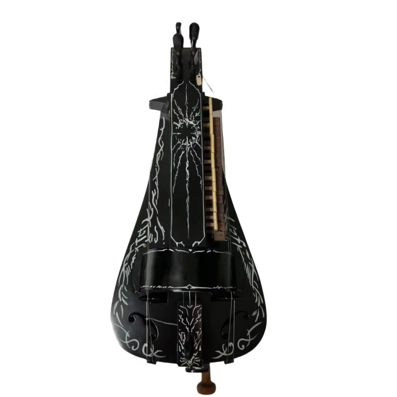 Black color Solid wood 6 strings 24 keys Hurdy Gurdy,Pretty Maple wood back - Image 3 of 4