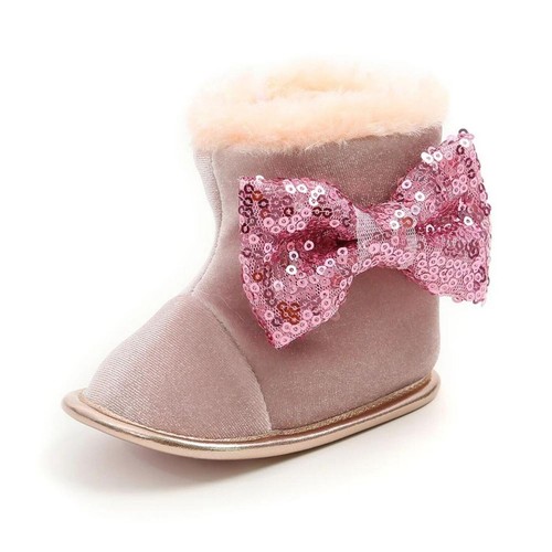 Flannel Bowknot Girl 0-18 Months Infant Crib Booties Baby - Picture 11 of 12