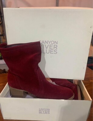 Bottines Canyon River Blues 'Savannah' - Cuir Rouge, Talon Bloc - Taille US 9 - NEUF En Boîte