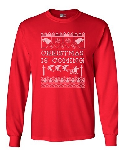 Long Sleeve Adult T-Shirt New Christmas Is Coming Xmas Holiday Dragons Funny DT - Bild 1 von 8