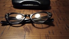 Vintage Black Cat Eye Eyeglass Frames with Flowers  Stars