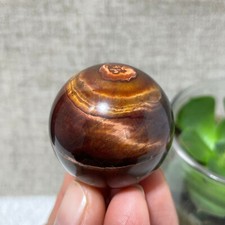 52G 31mm Natural Tiger's eye stone quartz Sphere crystal ball rock Healing a302